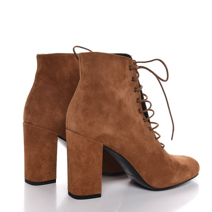Saint Laurent Suede Otterproof Light Babies 90 Ankle Boot 35 Fox Brown 4 of 8