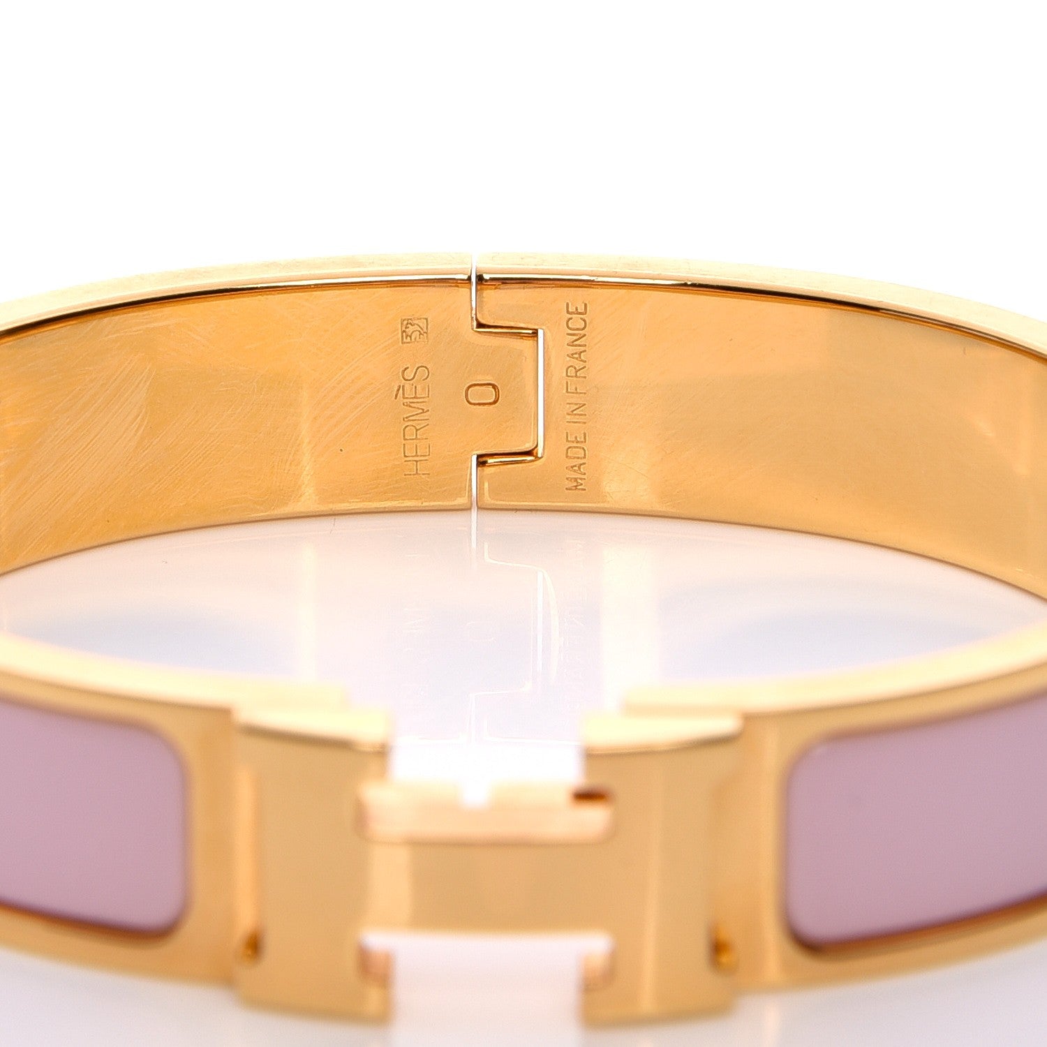 Hermes Enamel Narrow Clic Clac H Bracelet PM Rose Dragee 4 of 5