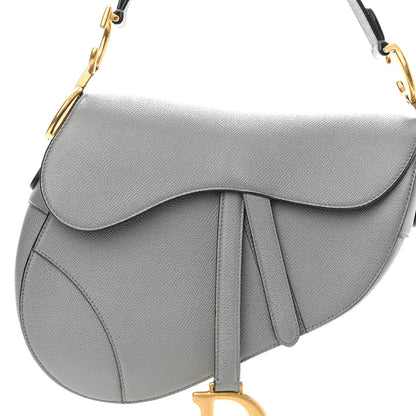 Christian Dior Grained Calfskin Saddle Bag Grey 8 of 10