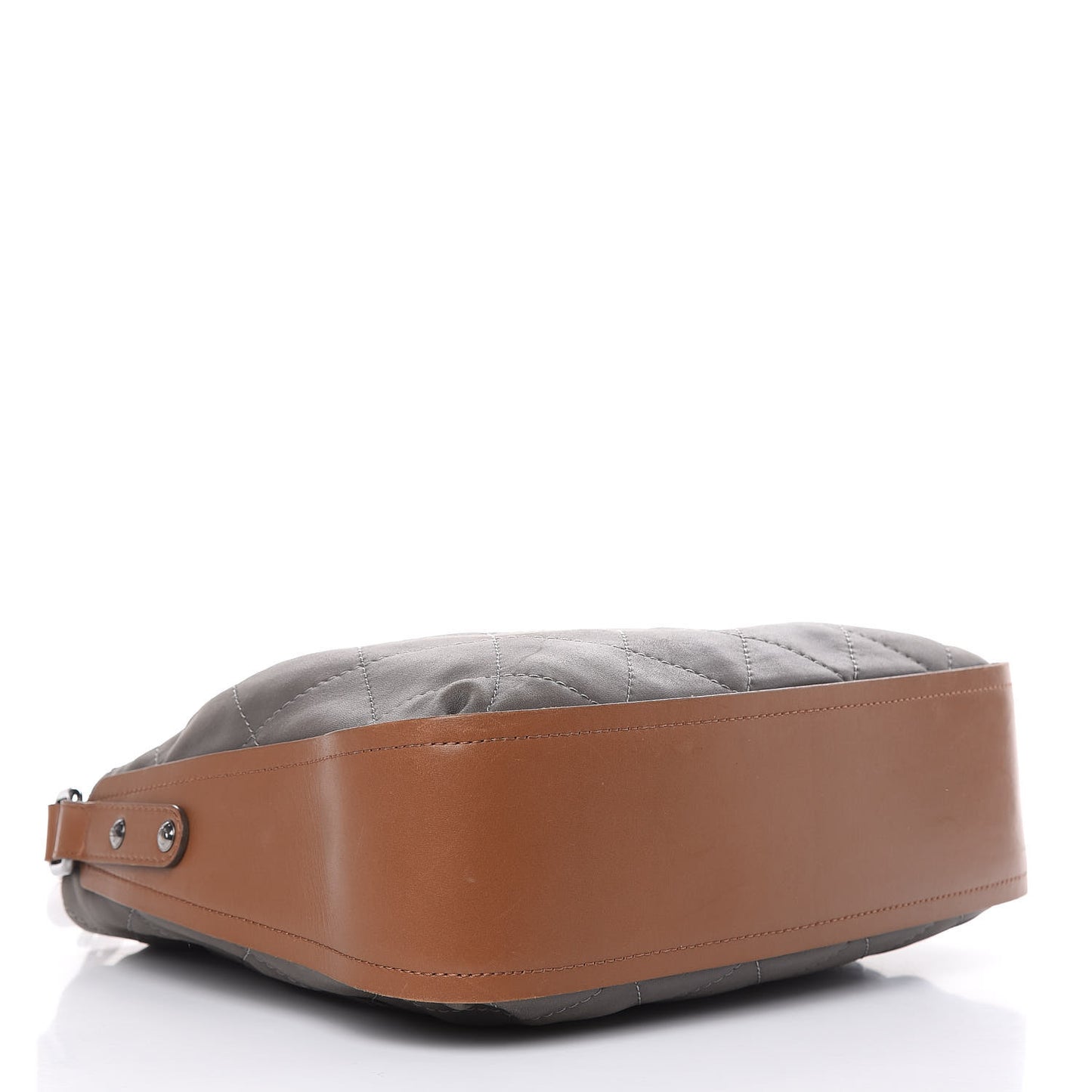 Calfskin Country Chic Stitched Hobo Grey