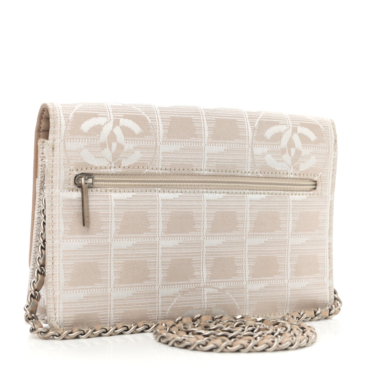 Nylon Travel Wallet On Chain WOC Beige