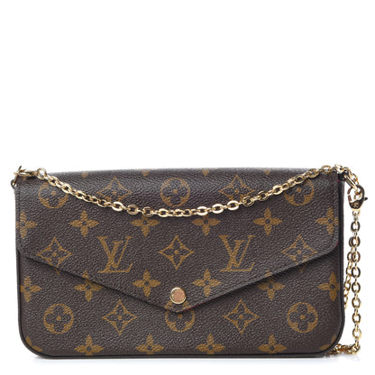 Louis Vuitton Monogram Pochette Felicie Chain Wallet Fuchsia 1 of 13