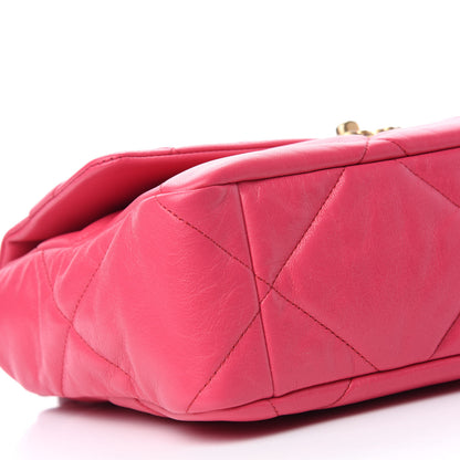 Chanel Goatskin Quilted Large Chanel 19 Flap Dark Pink 6 of 10