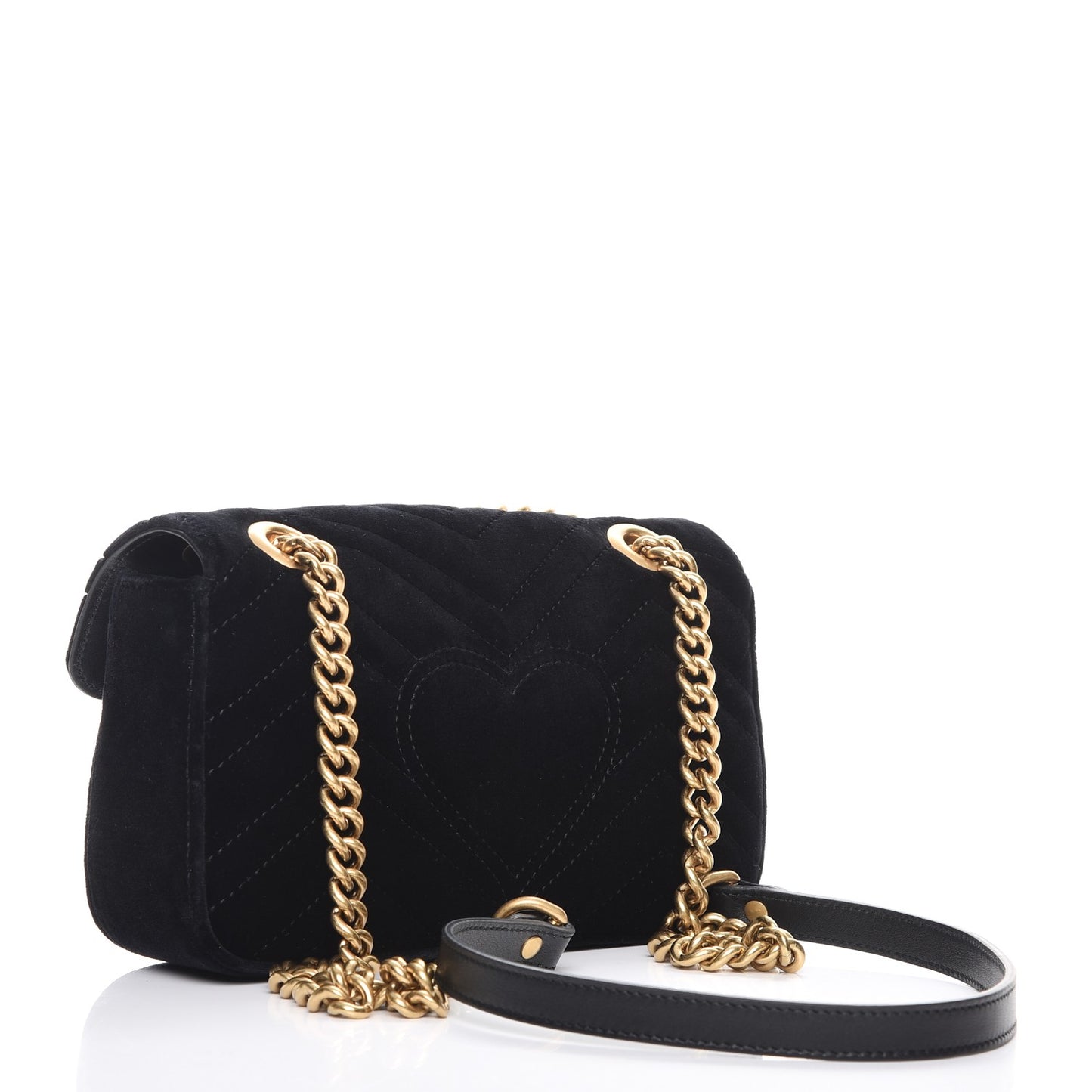 Velvet Matelasse Mini GG Marmont Shoulder Bag Black