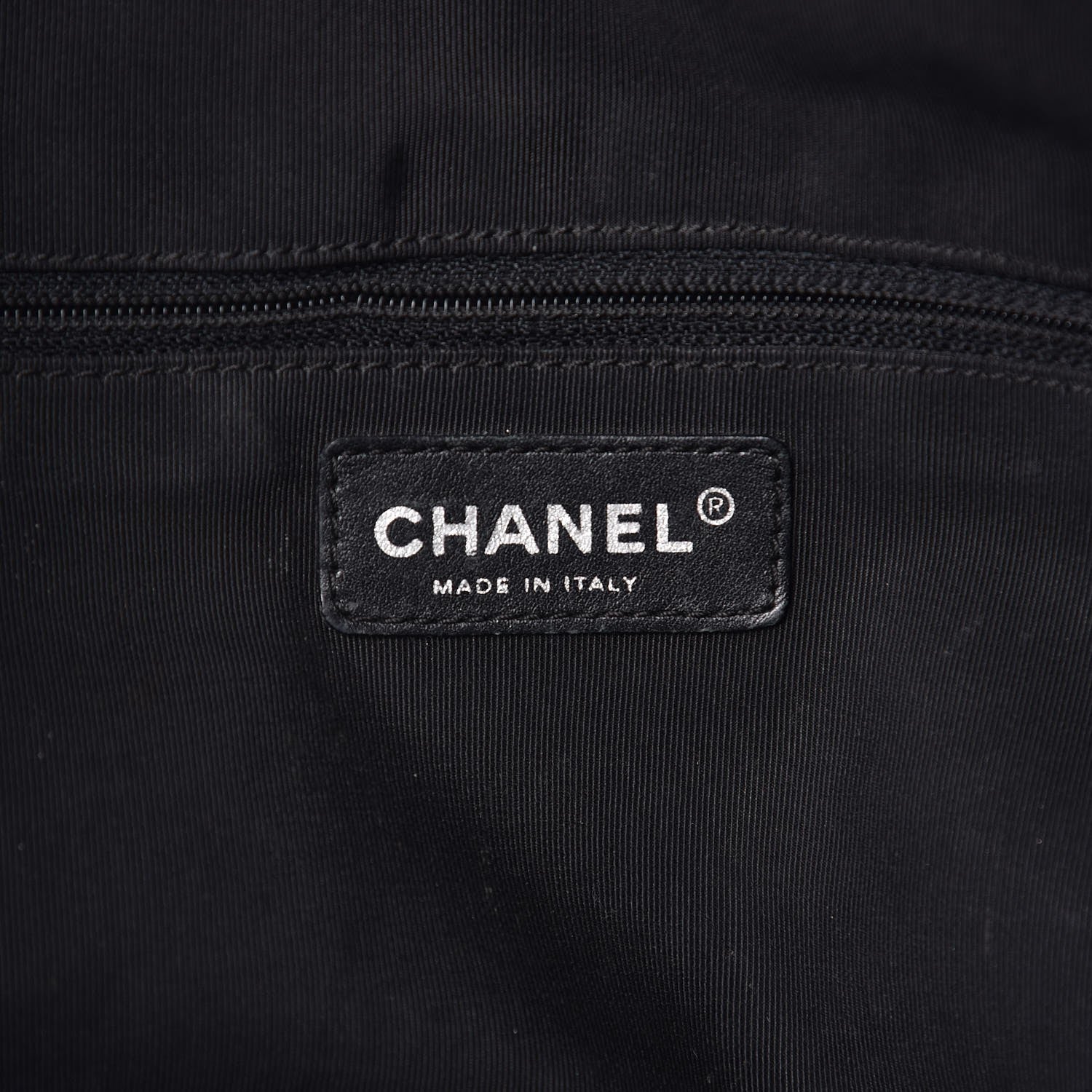 Chanel Calfskin Chevron CC All Day Long Boston Black 5 of 14