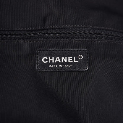 Chanel Calfskin Chevron CC All Day Long Boston Black 5 of 14