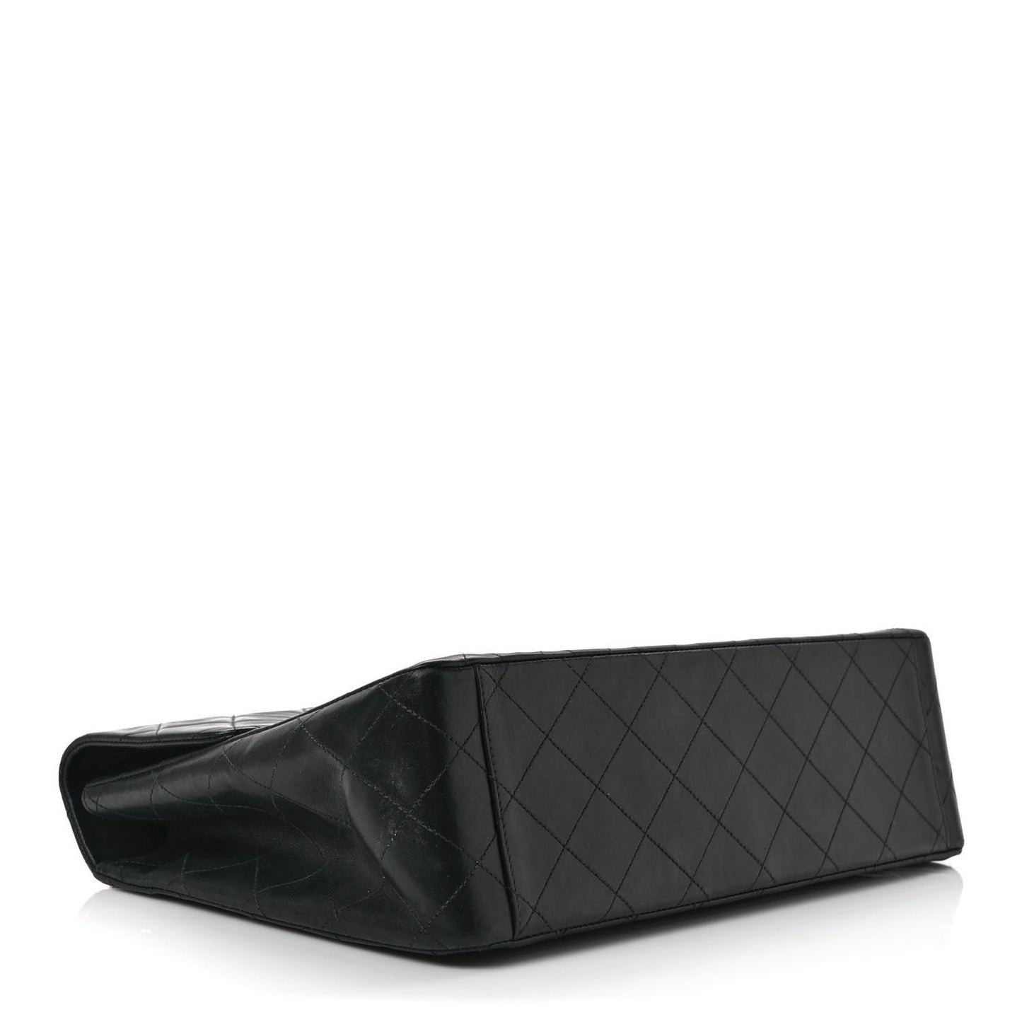 Lambskin Quilted XL Jumbo Single Flap Black