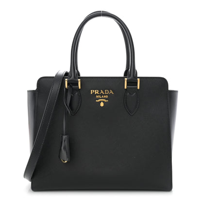 Prada Saffiano Soft Calfskin Small Zippered Tote Black 1 of 11
