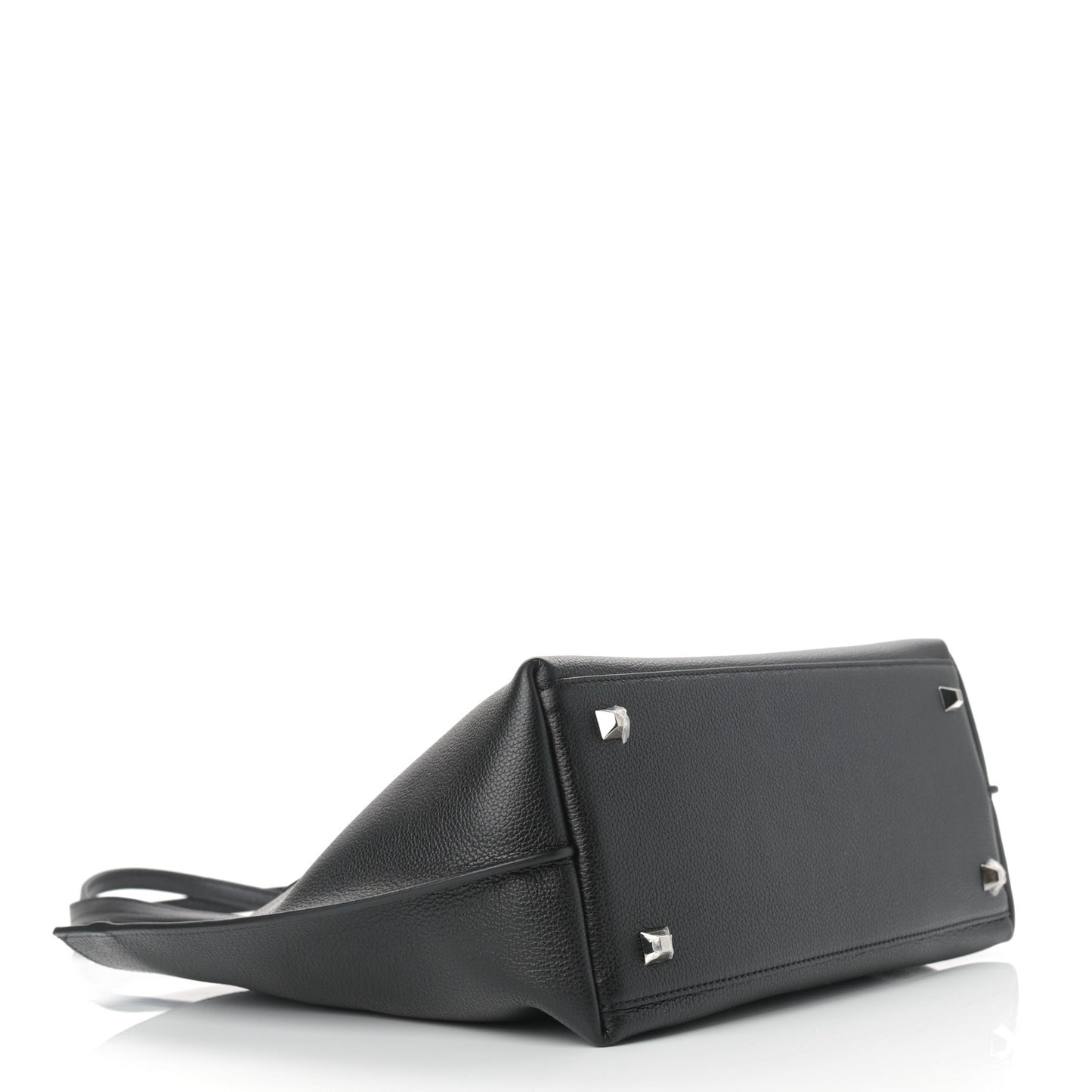 Grained Calfskin Medium Yris Shopper Tote Black