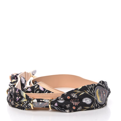 Chloe Calfskin Silk Floral Scarf Strap Tan 2 of 5