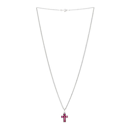 Cartier Platinum Ruby Cross Pendant Necklace 3 of 5