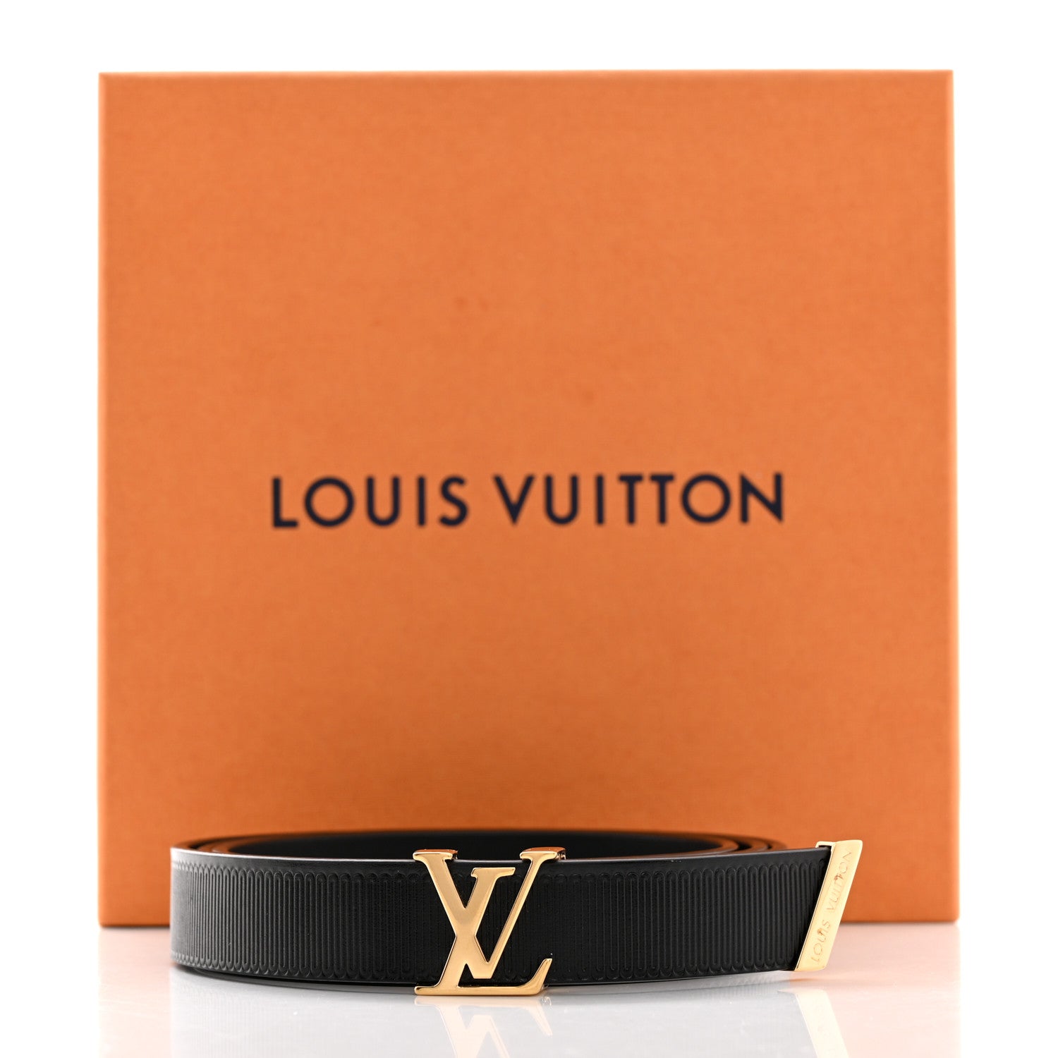 Louis Vuitton Calfskin Embossed LV Initiales Belt 85 34 Black 6 of 6