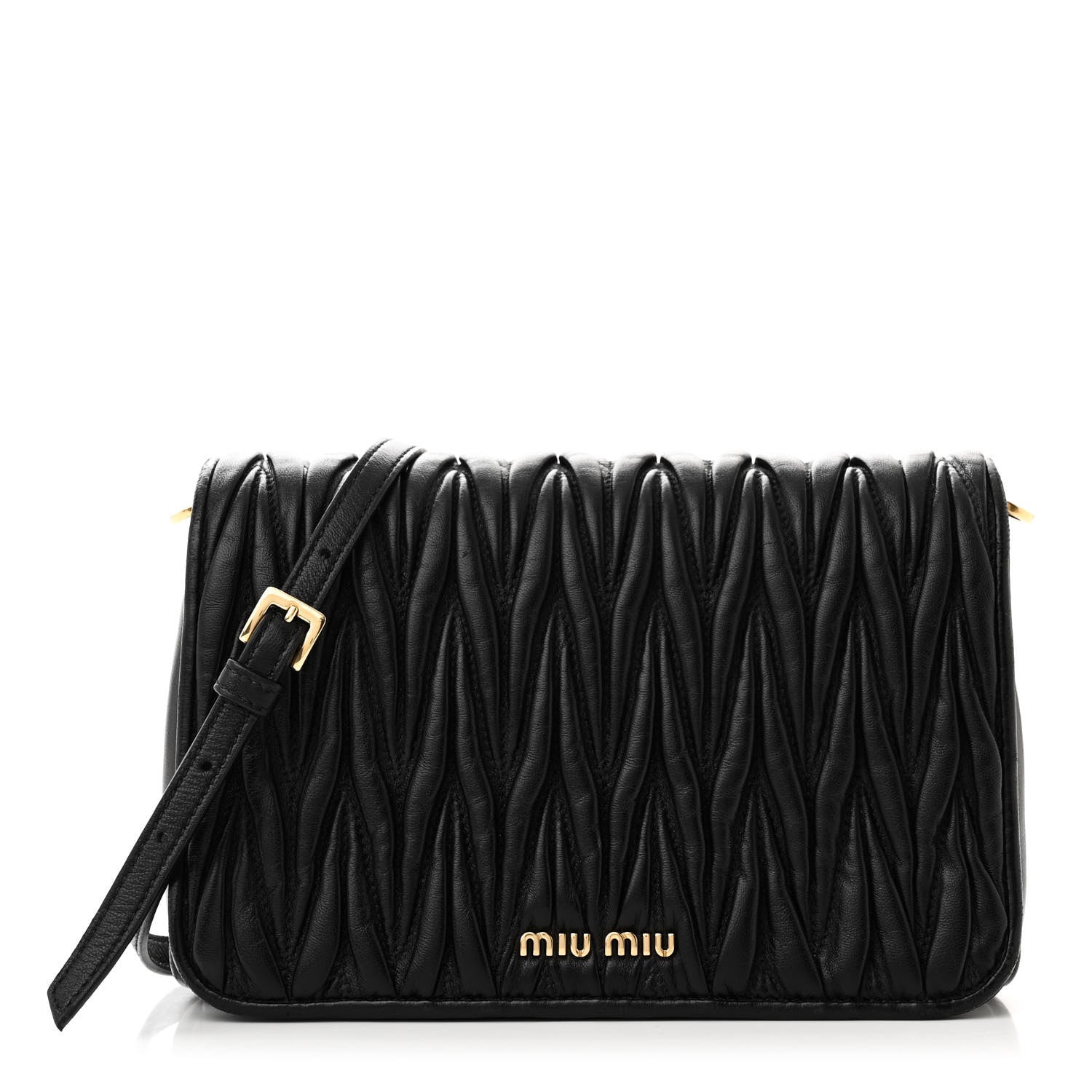 Miu Miu Nappa Matelasse Crossbody Black 1512222 – FASHIONPHILE