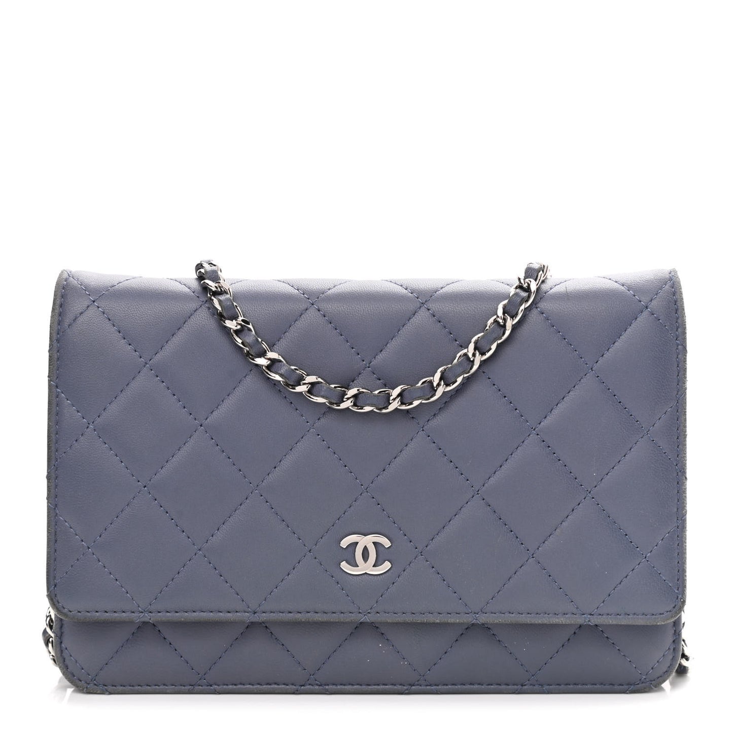 Lambskin Quilted Wallet On Chain WOC Lavender