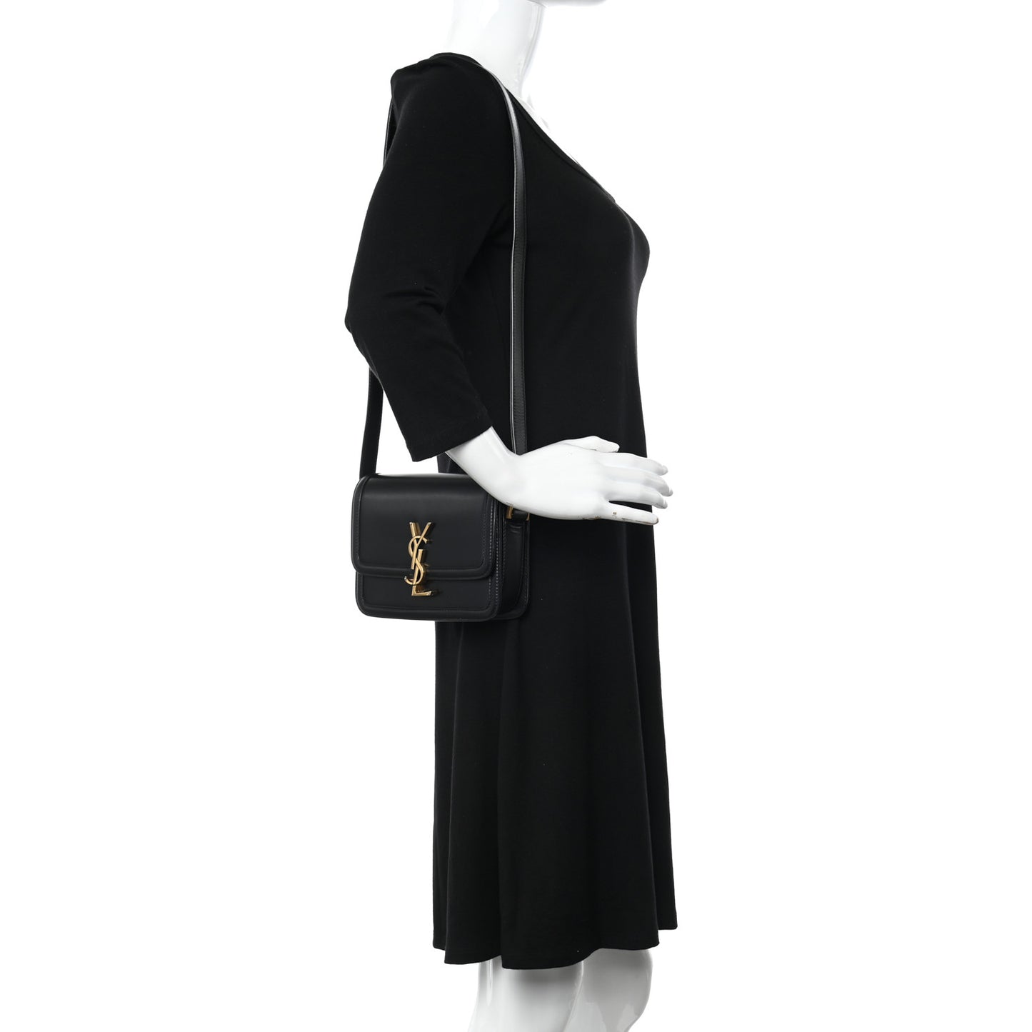 Smooth Calfskin Small Solferino Satchel Black