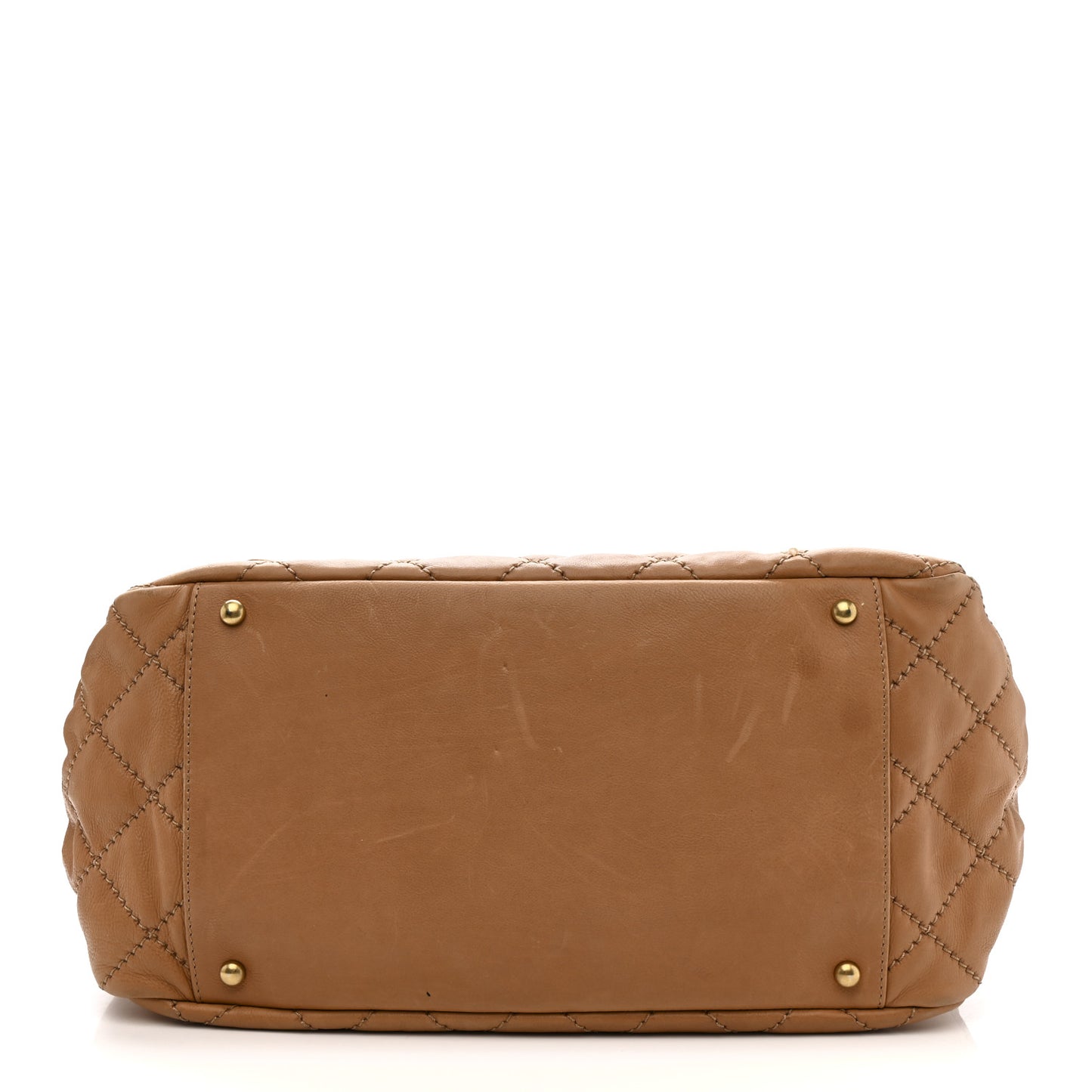 Calfskin Quilted Jumbo Retro Chain Accordion Flap Dark Beige