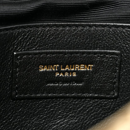 Saint Laurent Velvet Mixed Matelasse Triquilt Small Monogram Satchel Dark Vintage Olive 6 of 9