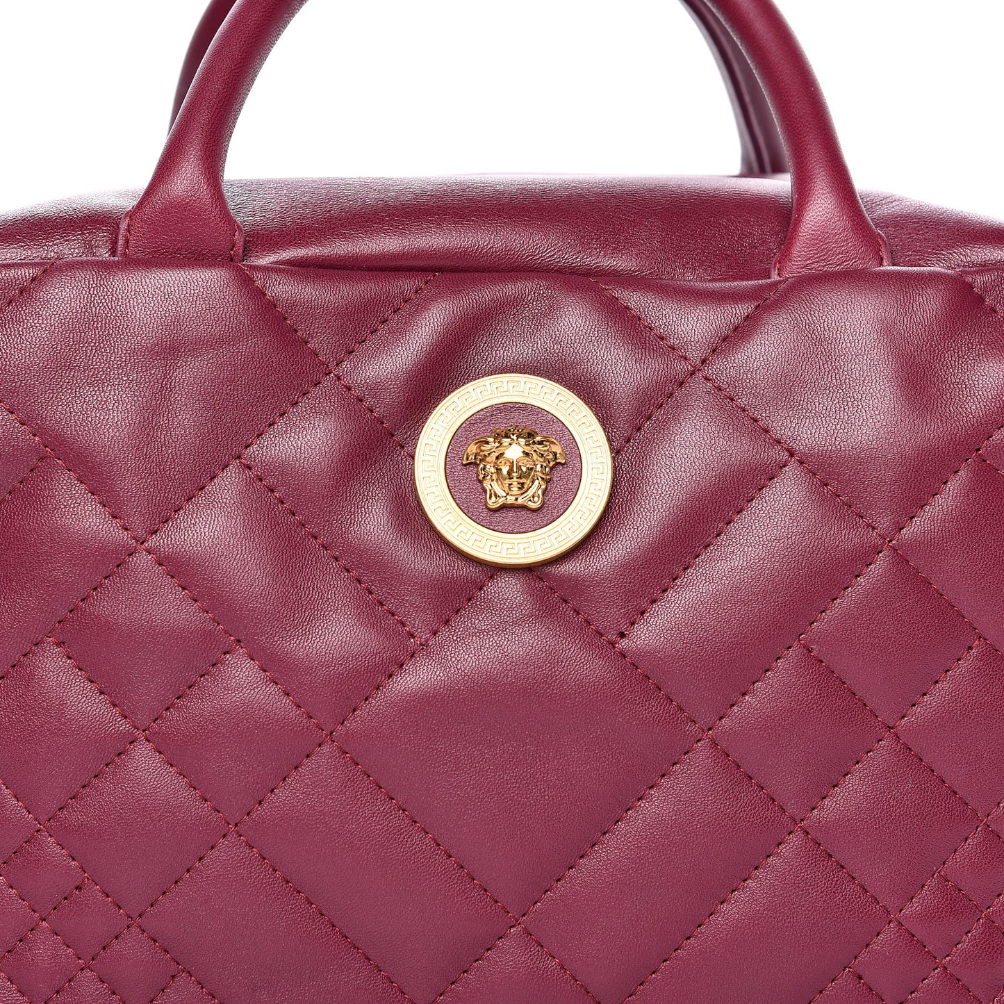 Nappa Quilted Icon Bowler Burgundy