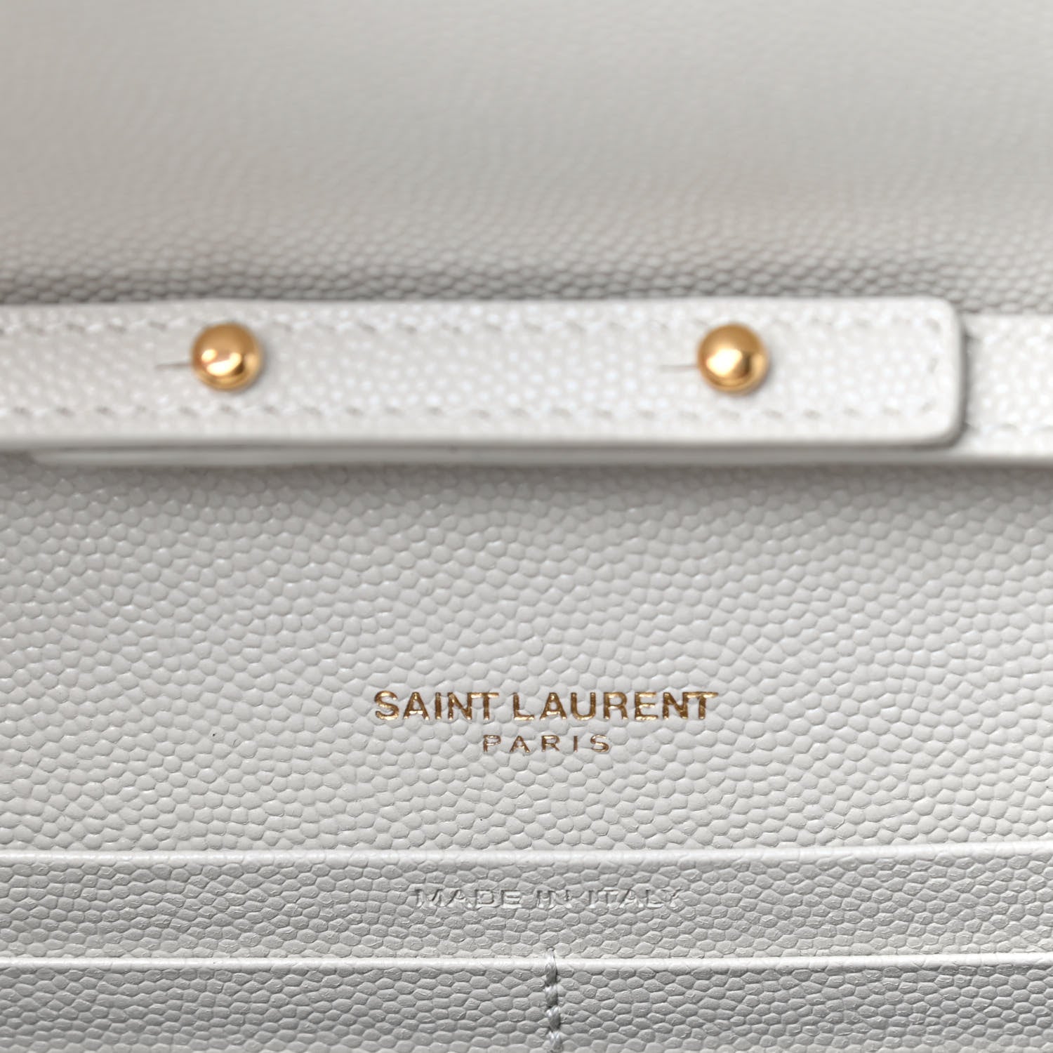 Saint Laurent Grain De Poudre Mixed Matelasse Triquilt Monogram Chain Wallet Crema Soft 5 of 8