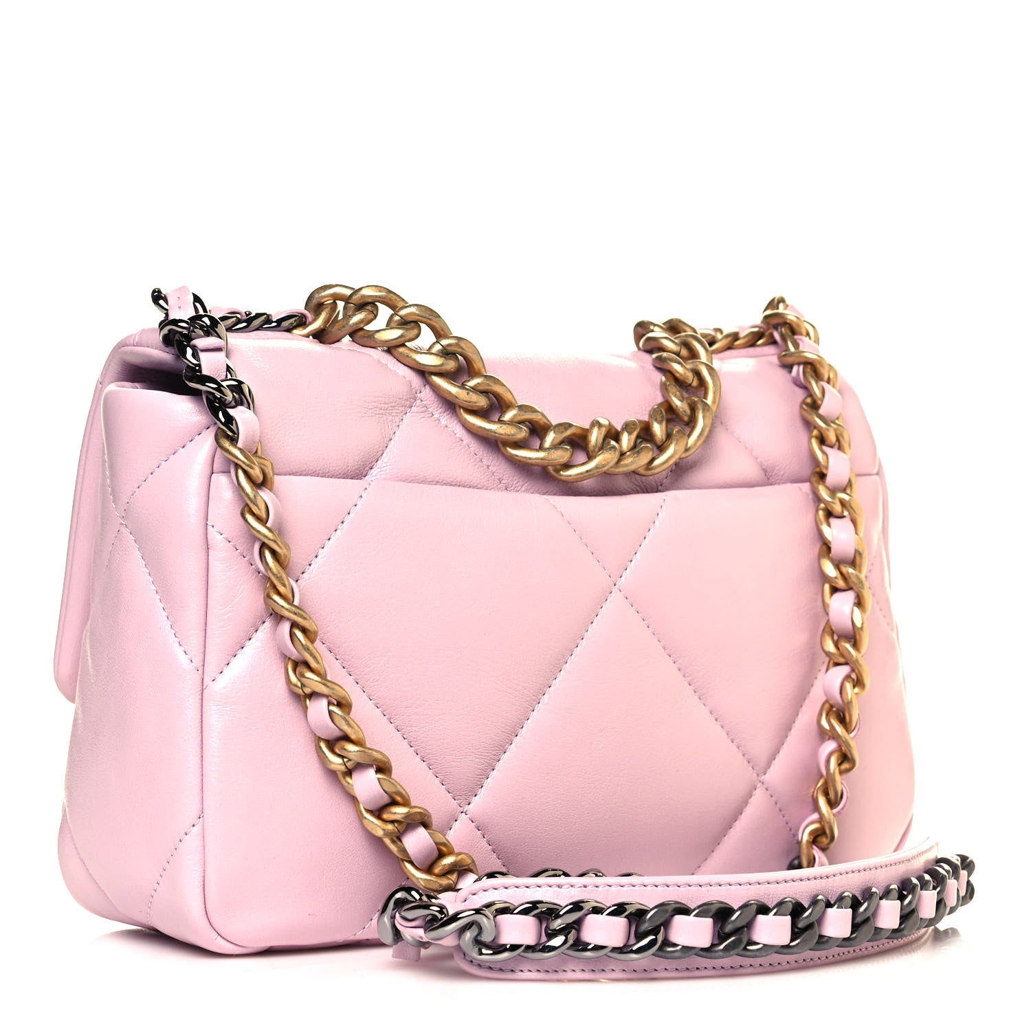 Chanel Lambskin Quilted Medium Chanel 19 Flap Light Pink 3 of 12