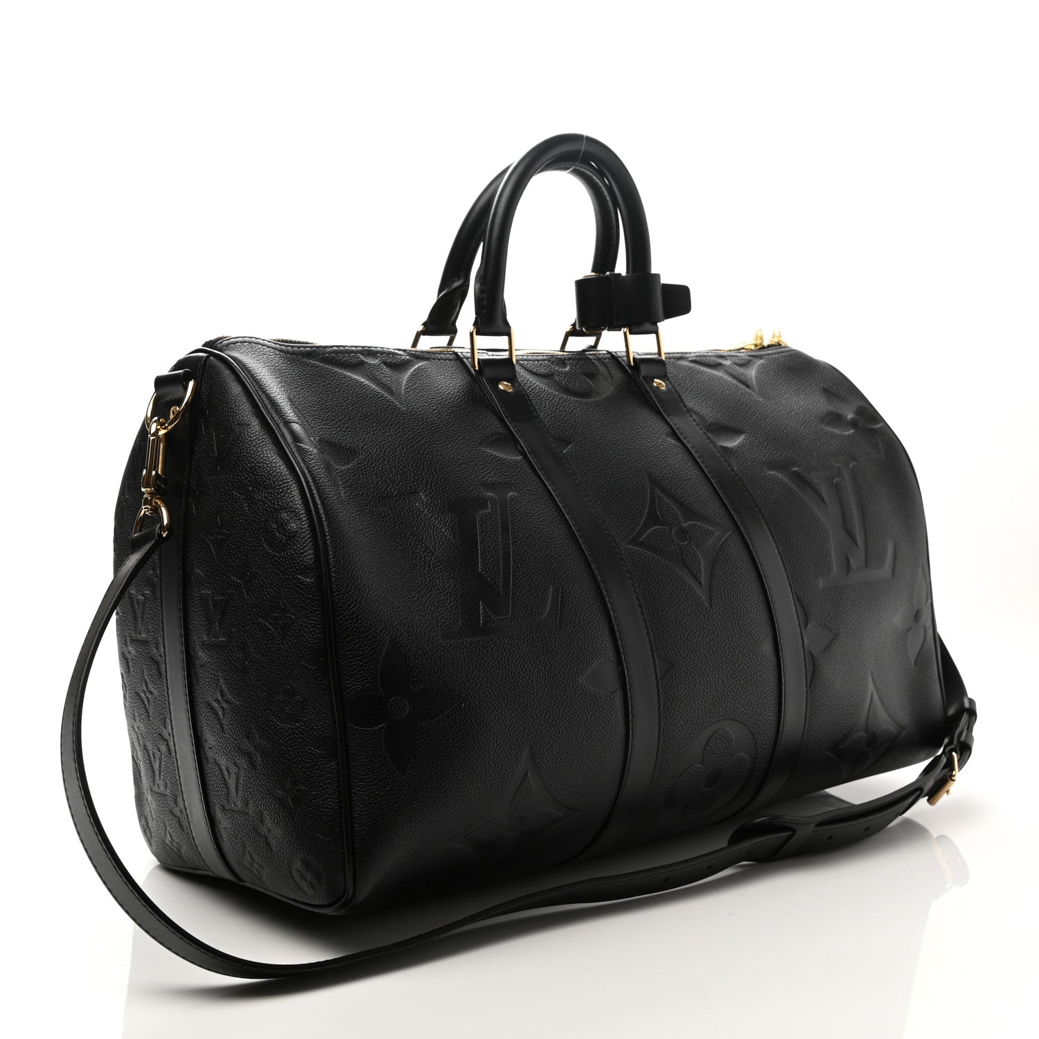 Louis Vuitton Empreinte Monogram Giant Keepall Bandouliere 45 Black 3 of 9