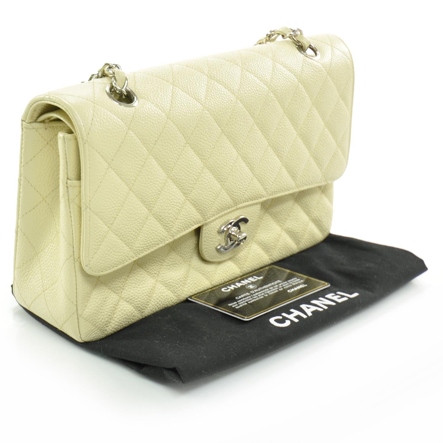 Chanel Caviar Quilted Medium Double Flap Beige Clair 3 of 11