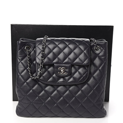 Chanel Caviar Quilted Flap Tote Marine 10 of 10
