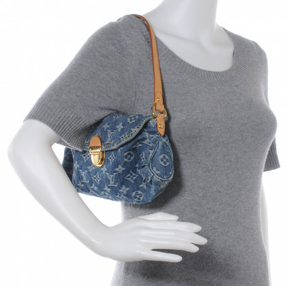 Louis Vuitton Monogram Denim Mini Pleaty Blue 2 of 7