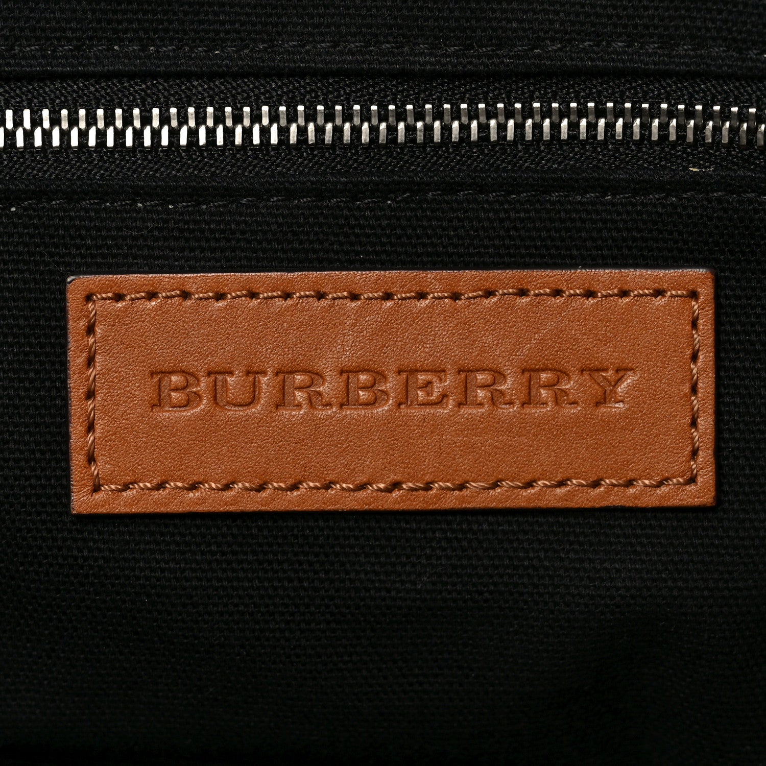 Burberry Mega Check Grained Calfskin Medium Harcourt Satchel Saddle Brown 11 of 19