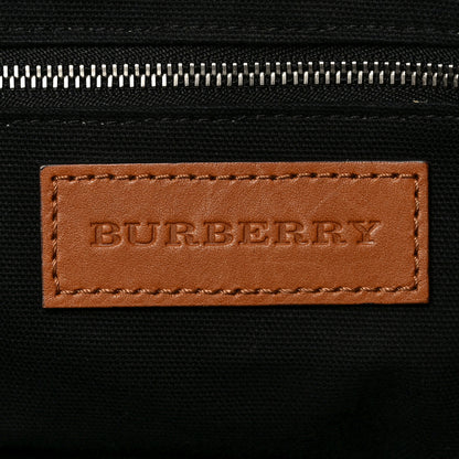 Burberry Mega Check Grained Calfskin Medium Harcourt Satchel Saddle Brown 11 of 19