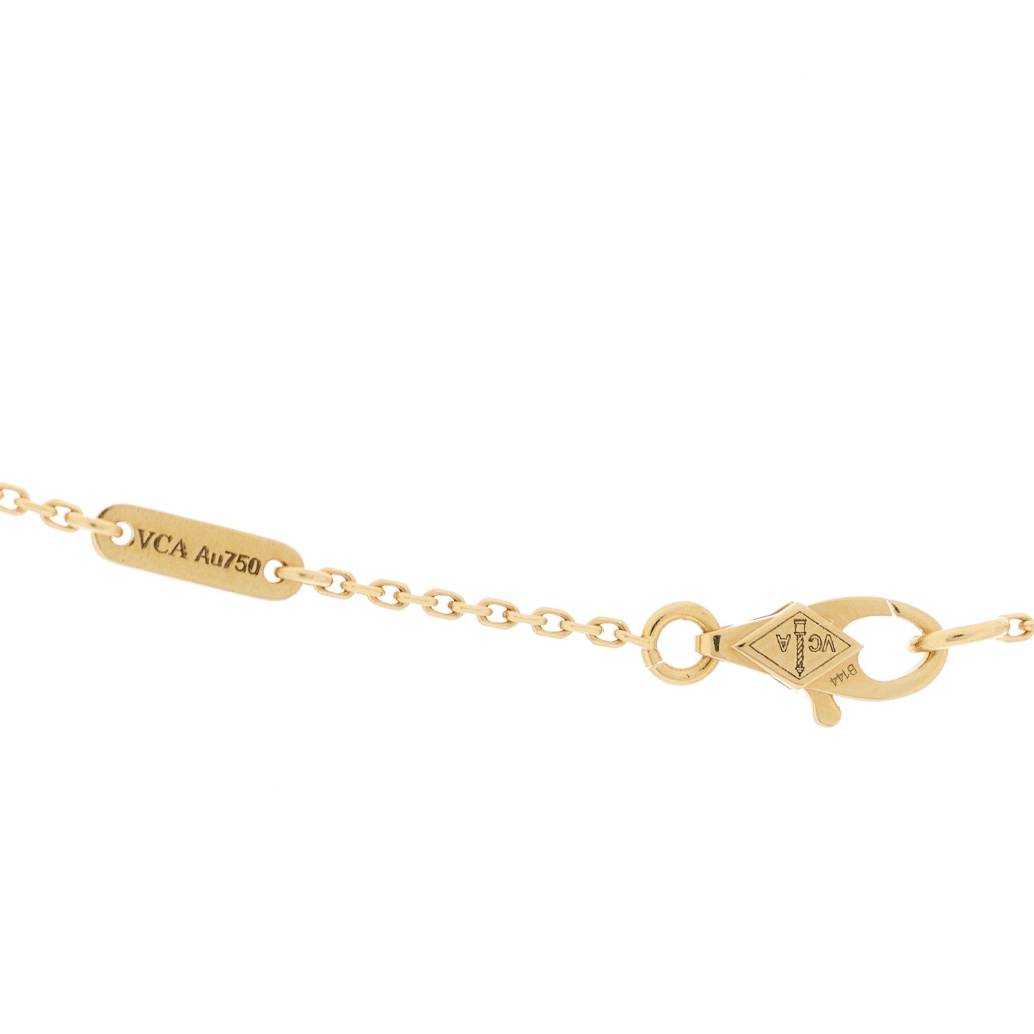 Van Cleef & Arpels 18K Yellow Gold Mother of Pearl Sweet Alhambra Pendant Necklace 5 of 5
