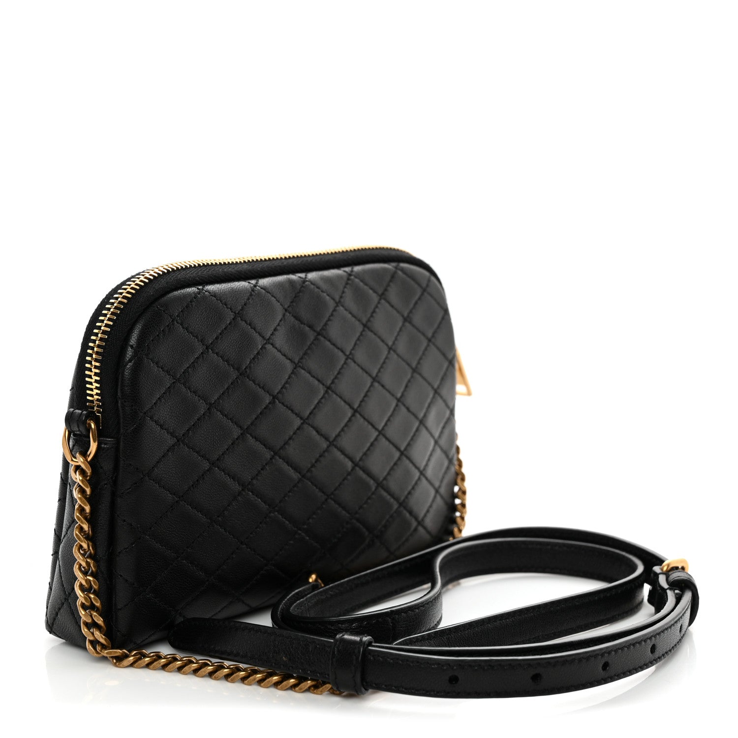 Saint Laurent Lambskin Quilted Gaby Zipped Pouch Black 3 of 10