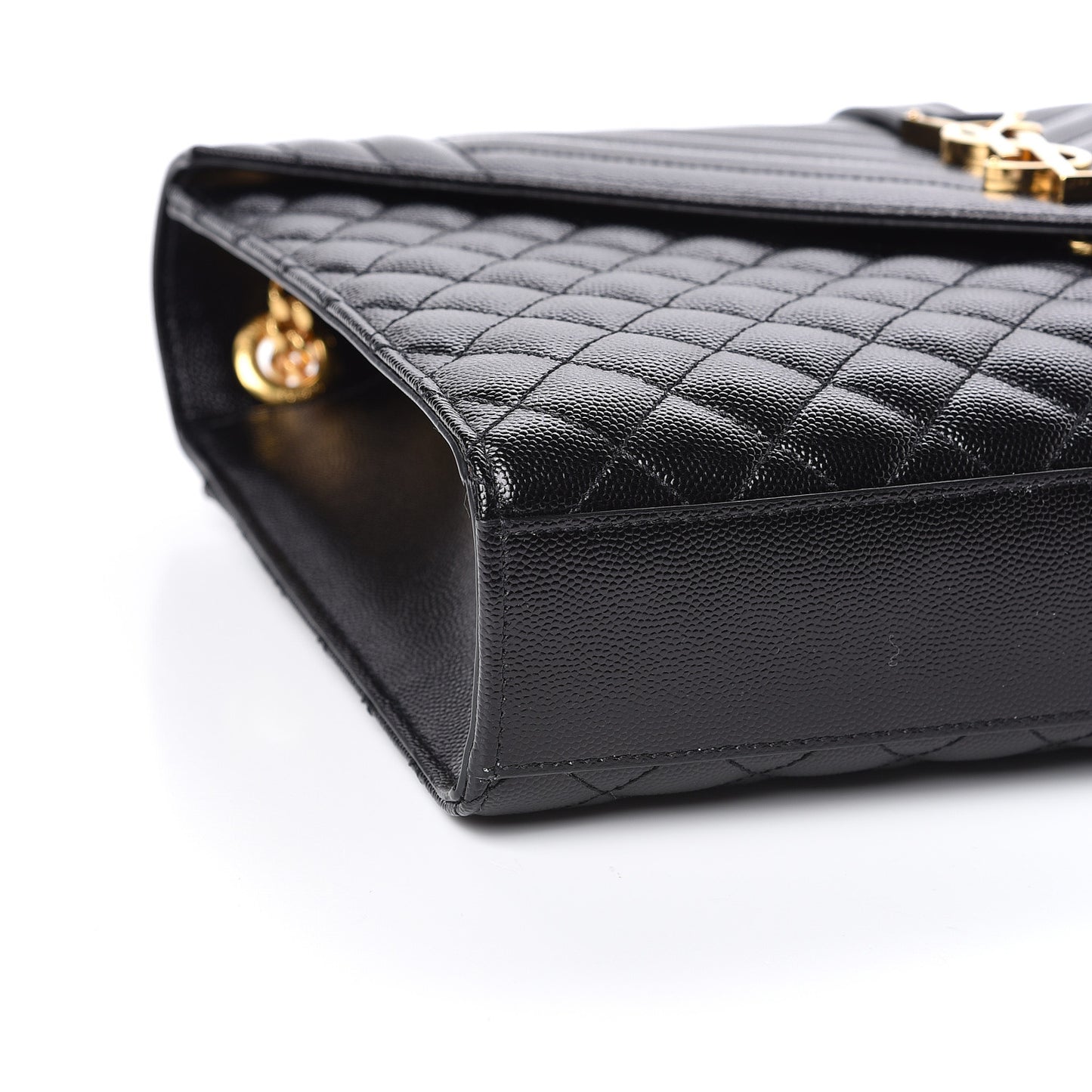 Grain De Poudre Textured Mixed Matelasse Large Triquilt Monogram Satchel Black