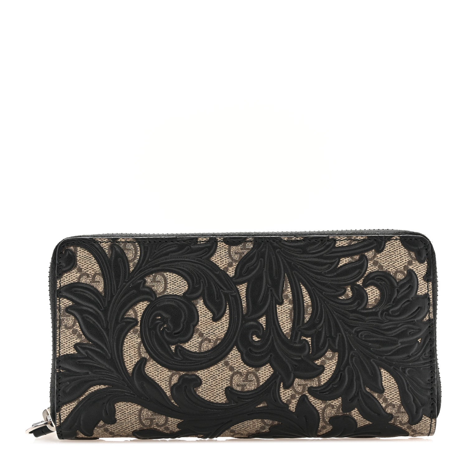 Gucci GG Supreme Monogram Arabesque Zip Around Wallet Black 1 of 6