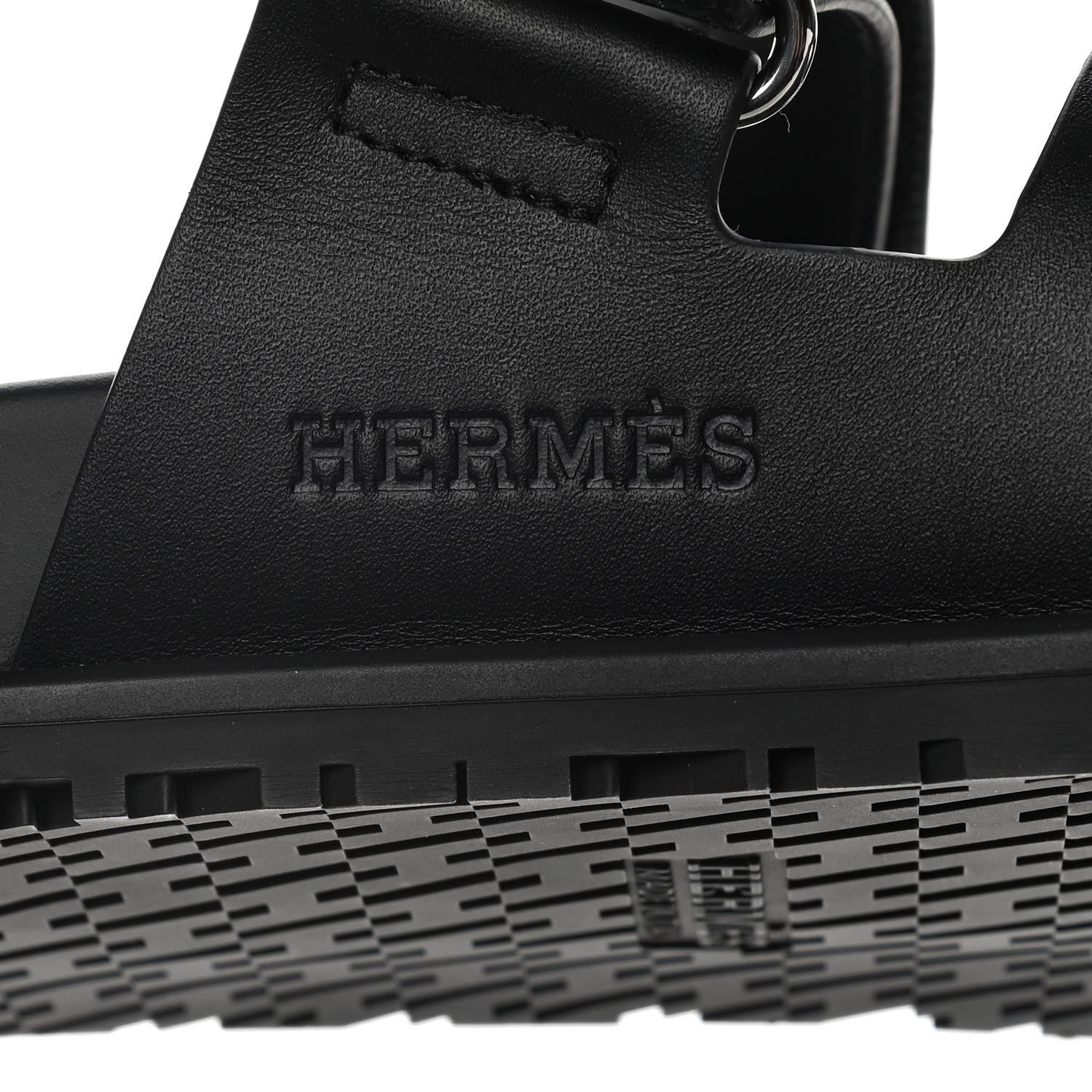 Hermes Calfskin Mens Chypre Sandals 42 Black 9 of 10