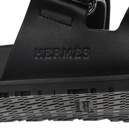 Hermes Calfskin Mens Chypre Sandals 42 Black 9 of 10