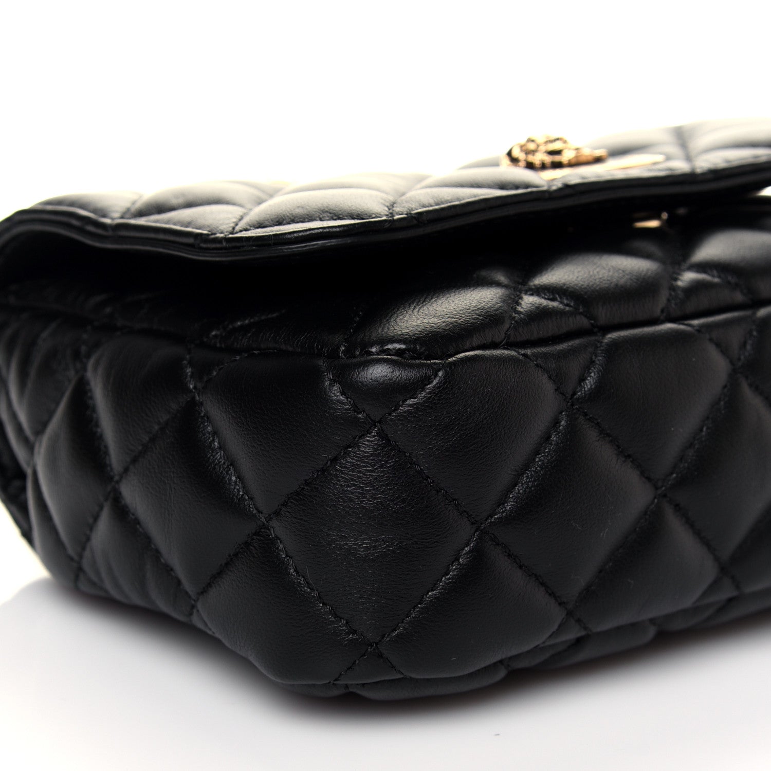 Versace Nappa Quilted Small Medusa Chain Crossbody Black 8 of 10