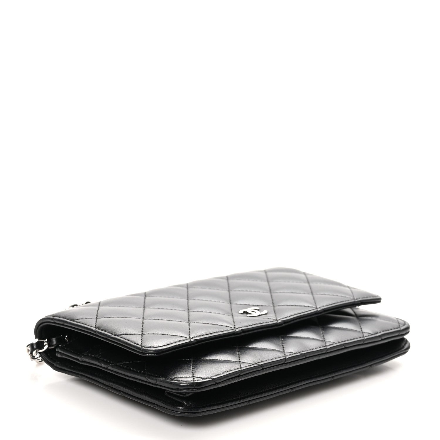 Chanel Lambskin Quilted Wallet On Chain WOC Black 4 of 13