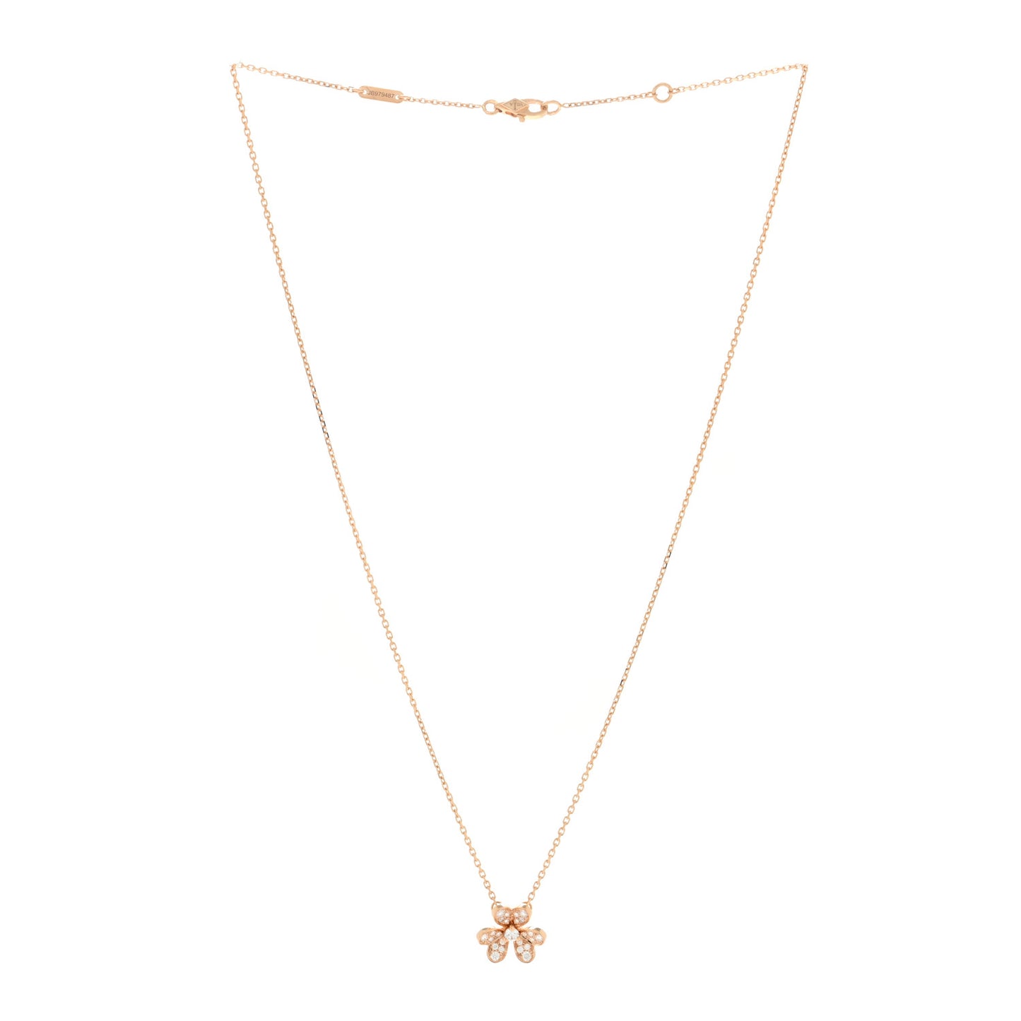 18K Rose Gold Diamond Mini Frivole Pendant Necklace