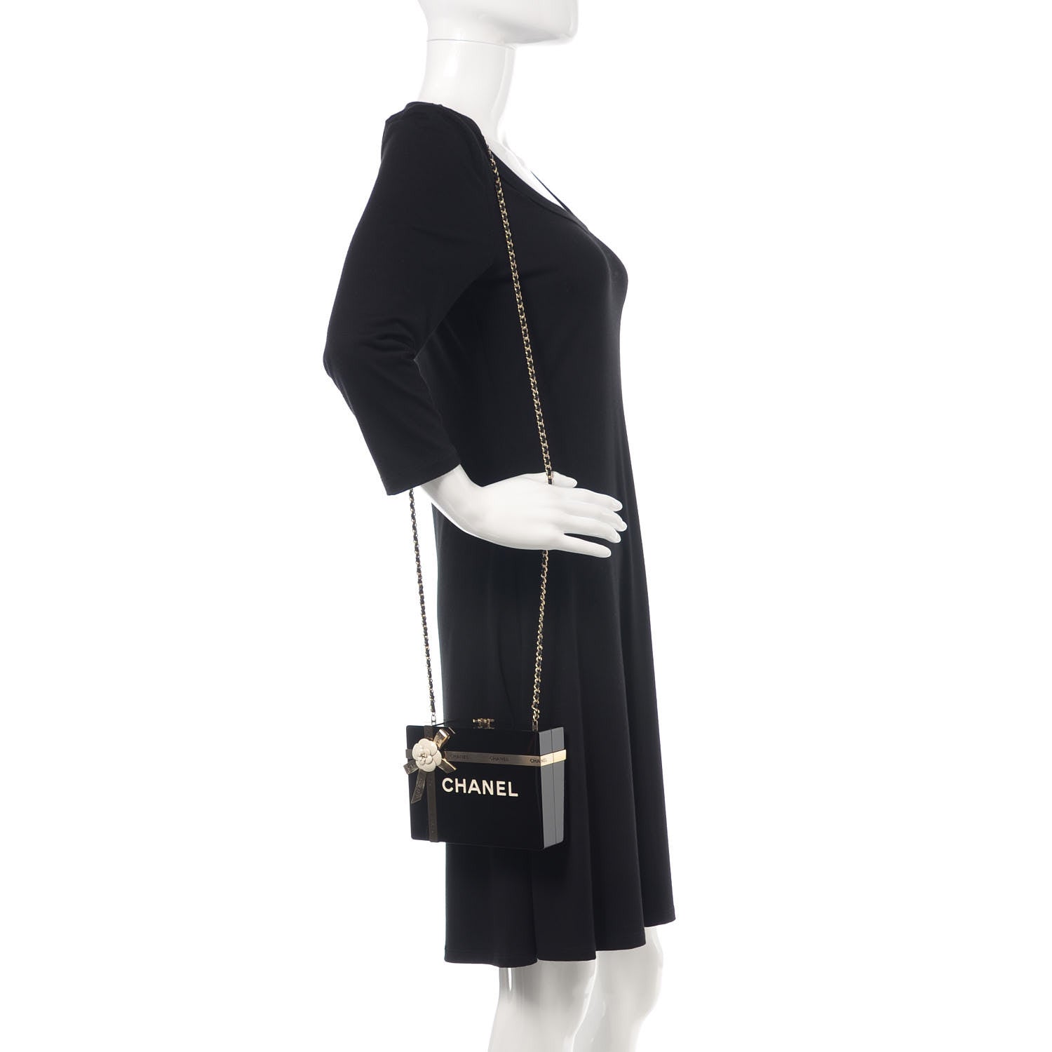 Chanel Plexiglass Gift Box Clutch Black 2 of 9