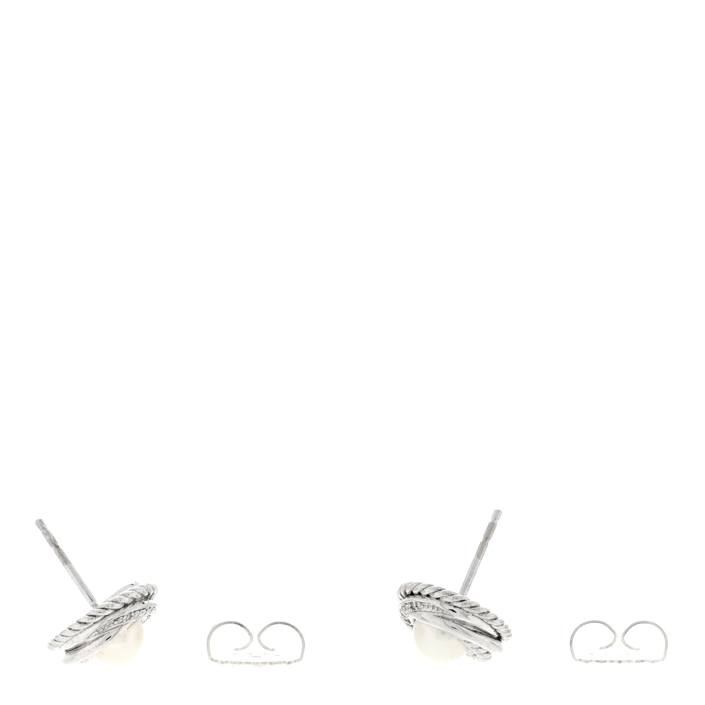 Sterling Silver Diamond Freshwater Pearl Crossover Earrings