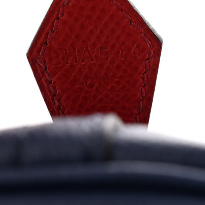 Hermes Epsom Tri-Color 1923 Bolide 25 Blue Saphir Blue Indigo Rouge Piment 7 of 11