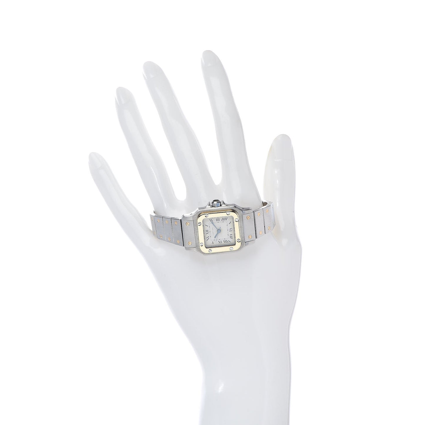 Stainless Steel 18K Yellow Gold 24mm Santos De Cartier Galbee Automatic Watch