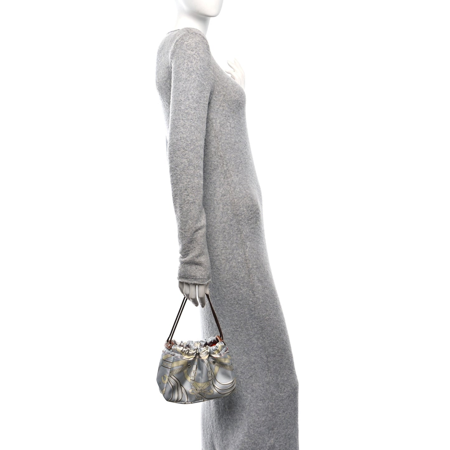 Silk Barenia Promenade du Matin Bandana 20 Bag Insert PM Gris Platine Jaune Milton Fauve
