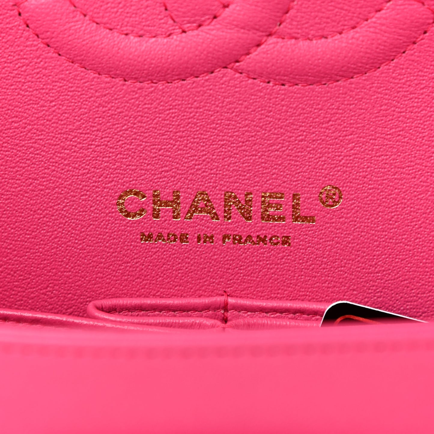Lambskin Quilted Medium Double Flap Dark Pink