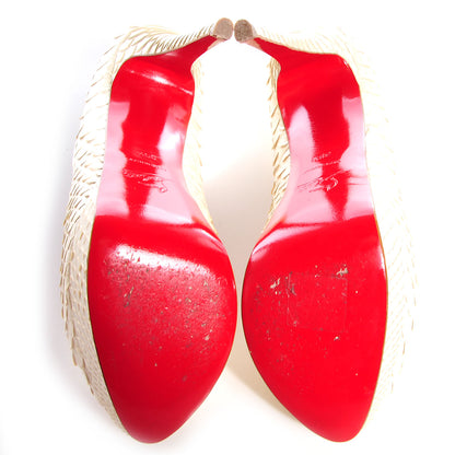 Christian Louboutin Python Lady Peep 150 Pumps Craie 39.5 5 of 6