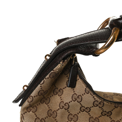 Gucci Monogram Medium Horsebit Chain Hobo Dark Brown 13 of 28