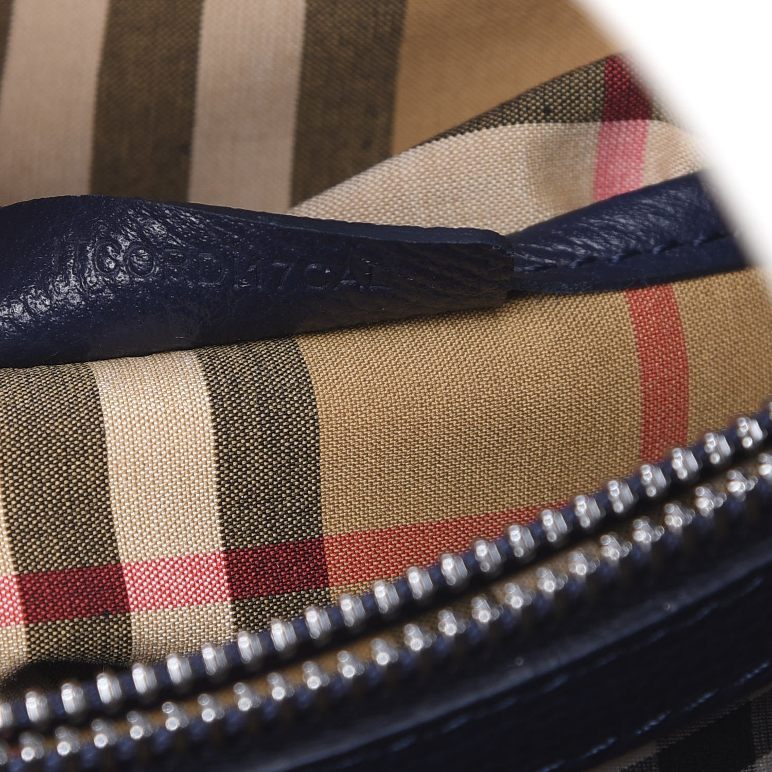 Burberry Derby Calfskin House Check Medium Bi-Color Banner Tote Regency Blue White 7 of 10
