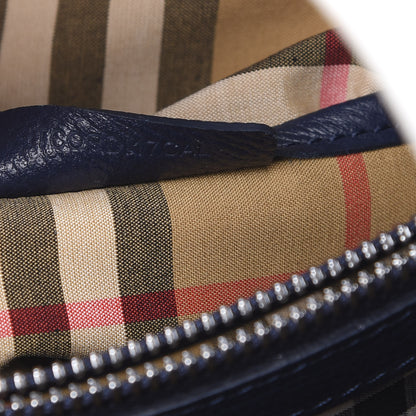 Burberry Derby Calfskin House Check Medium Bi-Color Banner Tote Regency Blue White 7 of 10
