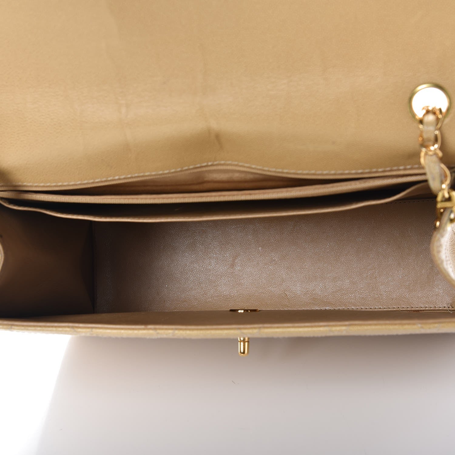 Chanel Caviar Stitched Jumbo Single Flap Beige 5 of 17